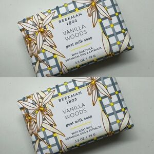 🐐🌼Beekman 1802 Vanilla Woods Set of 2 - 3.5 ounce bars of Goat Milk Soap